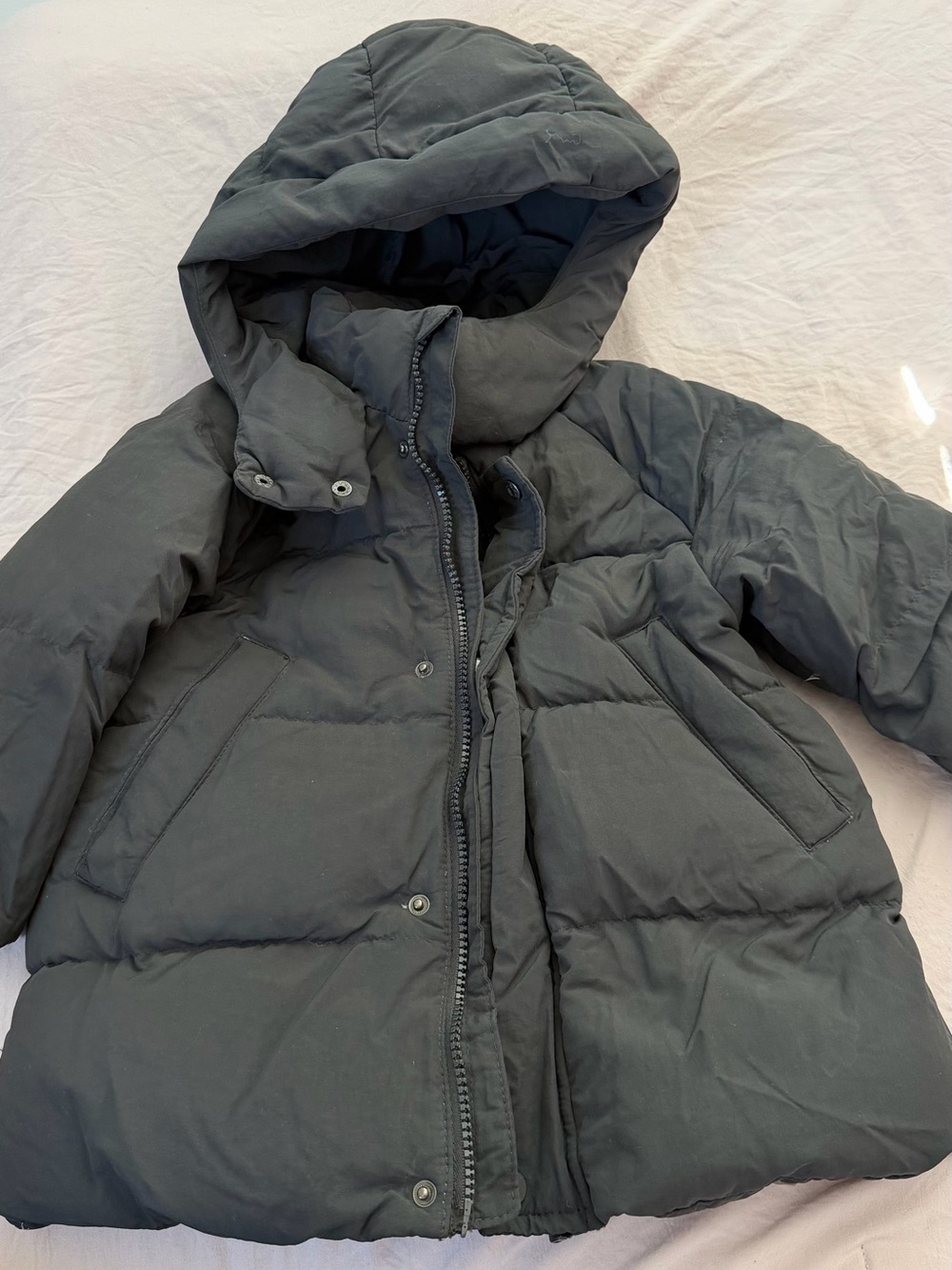 Zara Kids Black Hooded Puffer Coat
